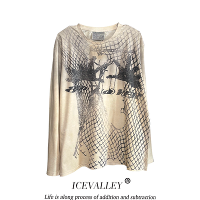 MELANIN 黑色素刺青 创意插画重磅小众设计感千禧水洗简约长袖T恤