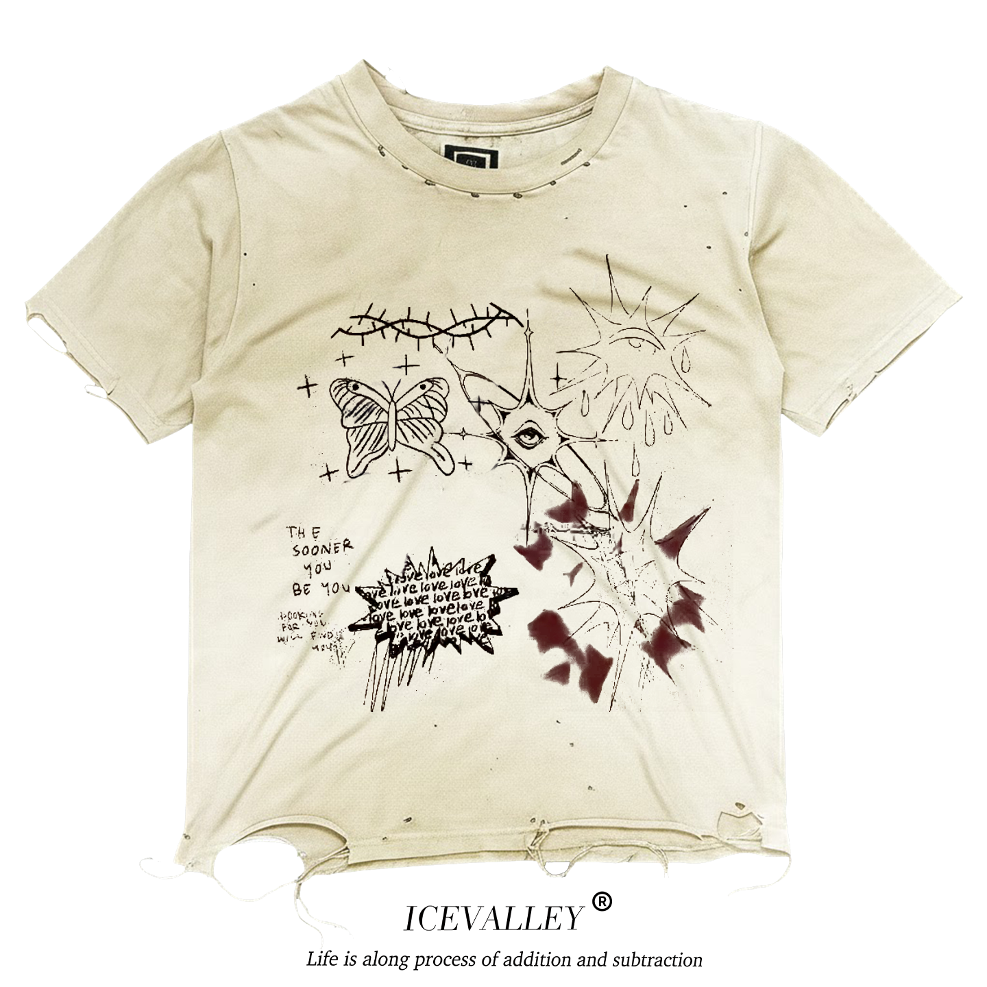 MELANIN 黑色素刺青 渐变色彩病娇红黑卡通美式复古破洞短袖T恤,服饰配件/皮带/帽子/围巾,袖扣,淘宝优惠券,粉丝福利购,淘宝优惠卷