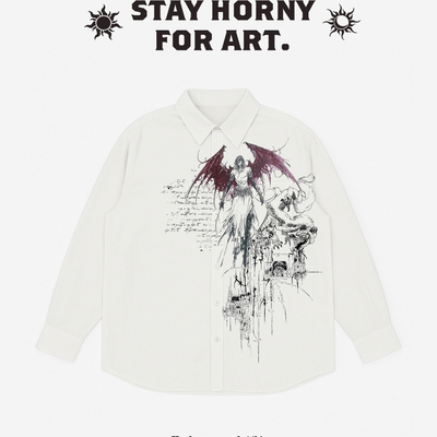 MELANIN 黑色素刺青 亚文化暗黑系罕见复古哥特系涩谷秋长袖衬衫