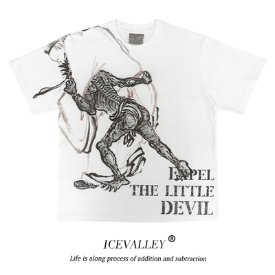 MELANIN 黑色素刺青 中式复古山海经小众潮流别致短袖T恤宽松重磅