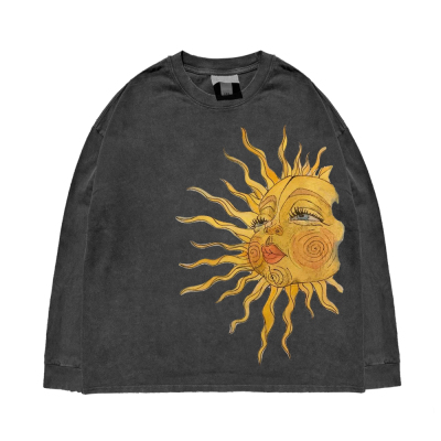 设计感情侣款别致长袖T恤