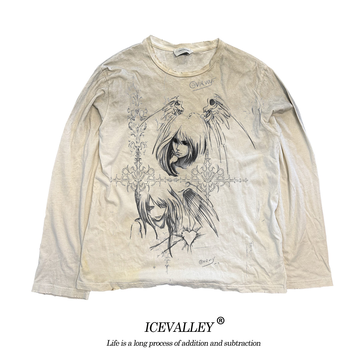 MELANIN DIRTY T RETRO MILLENNIAL ILLUSTRATION CAMPUS STUDENT COUPLE DIRTY WEAR OOOTD LONG SLEEVE T-SHIRT