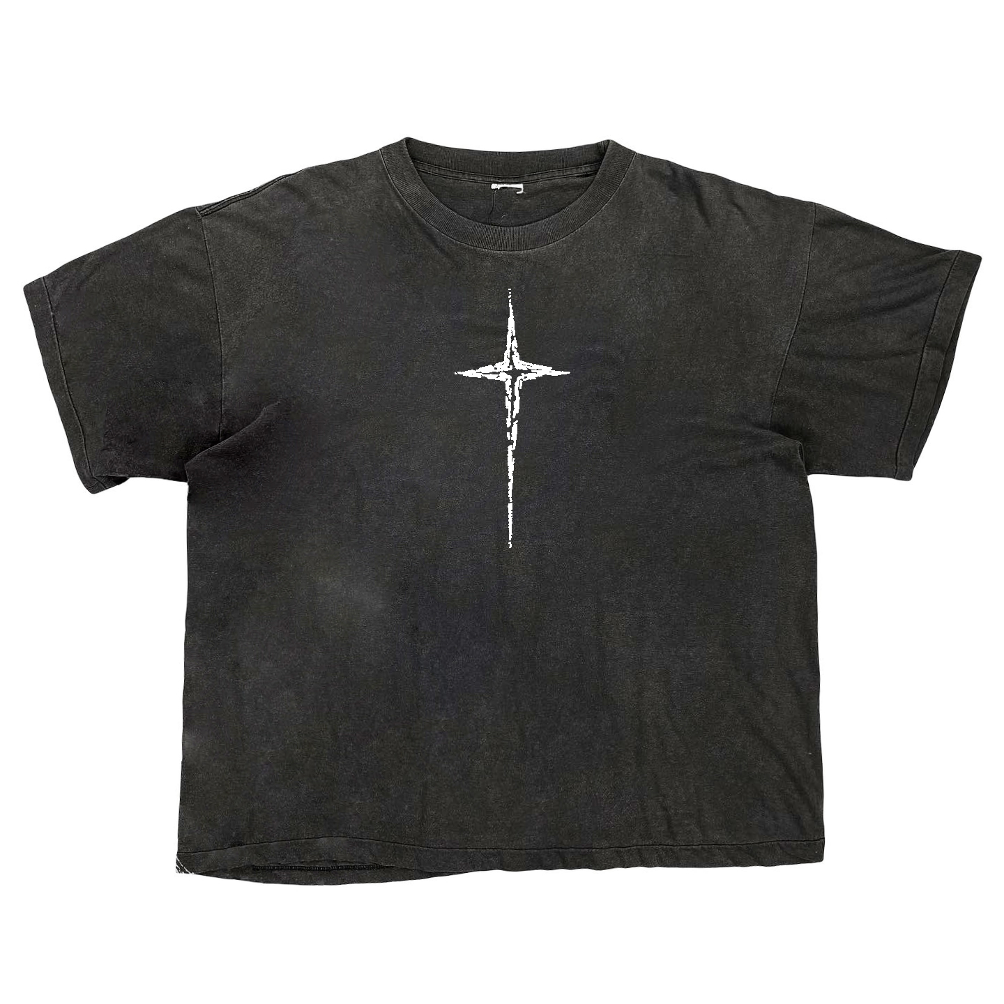 melanin 黑色素刺青 重磅破洞水洗做旧chicano纹身师短袖t恤