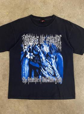 污秽摇篮vintagetee短袖恶灵天皇高街tattoo西海岸奇卡诺花体字T