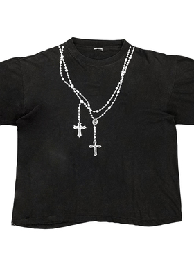 MELANIN 黑色素刺青 千禧风叛逆小众正肩半袖重磅水洗做旧短袖T恤