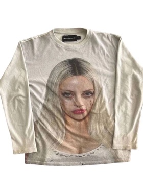 MELANIN 黑色素刺青 暗黑系人物印花 亚比风 ins 小众复古长袖