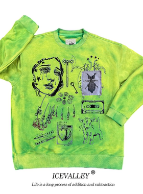 MELANIN 黑色素刺青 TATTOO欧美风老传统泥染嘻哈Rap圆领卫衣