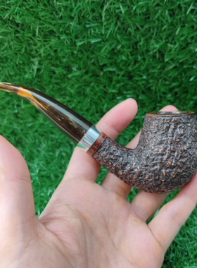 进口意大利石楠木手工实木中大号送礼9MM经典福尔摩斯款弯式烟斗