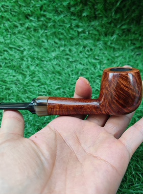 意大利进口石楠木实木手工中号长杆嘴苹果款直烟斗9MM过滤送配件