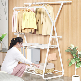 多功能衣帽架落地卧室挂衣服架子家用阳台晾晒衣架房间衣物收 爆款