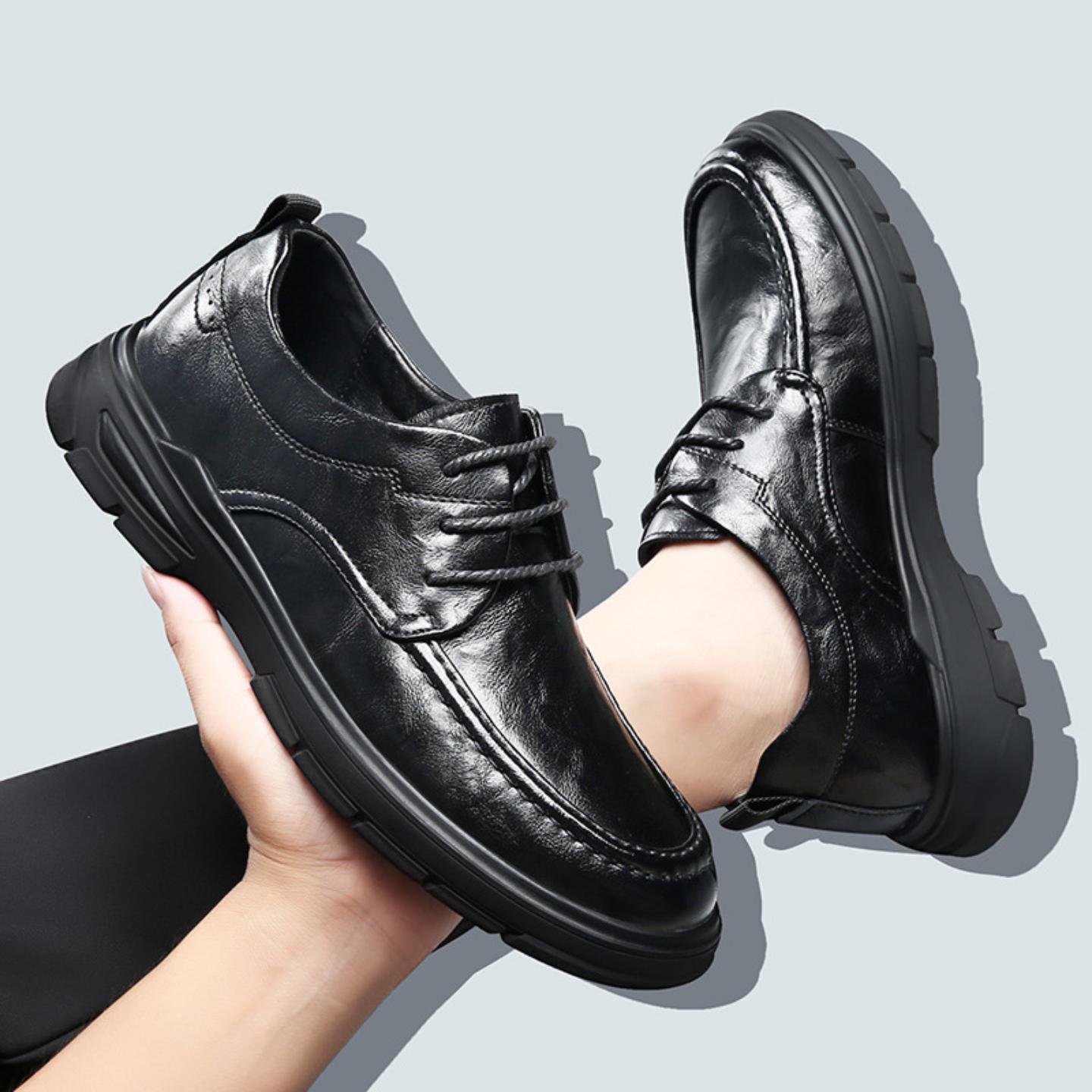 真皮英伦风软底男士商务休闲皮鞋