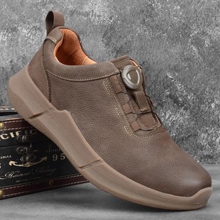 新款原单真皮运动鞋男款全牛皮秋季户外男鞋软底软皮时尚休闲皮鞋