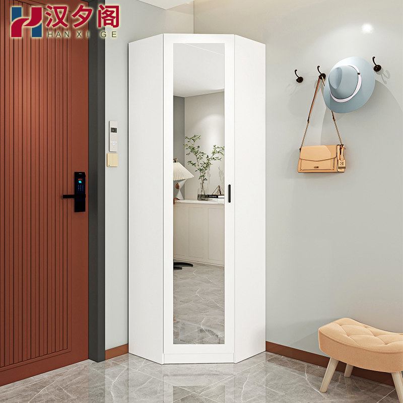 现代简约90度转角鞋柜带衣柜家用大容量玄关柜墙角柜收纳角柜8N46