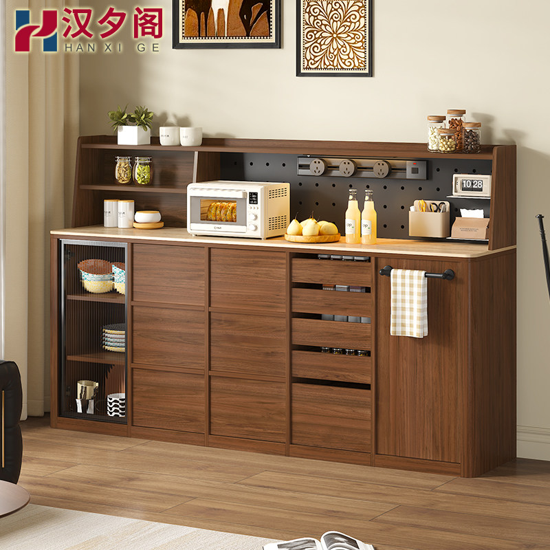 中古实木餐边柜靠墙一体储物柜多功能零食柜厨房酒柜茶水柜9G431