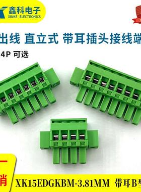 3.81接线端子直插式立式侧面母头XK15EDGKBM-3.81全铜2EDG3.81