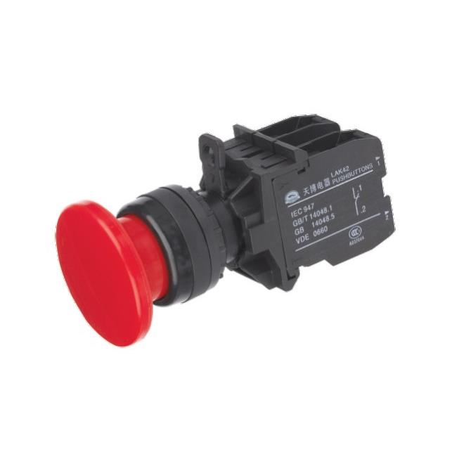 天博按钮 按钮开关LAK42MS-11 蘑菇头自锁按钮  质量保证