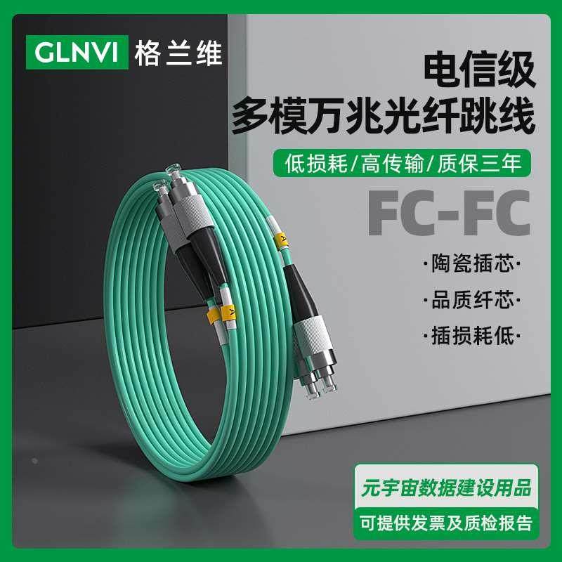 OM3多模万兆光纤跳线OM4双芯多模跳纤FC-FC尾纤om3机房光纤线电信