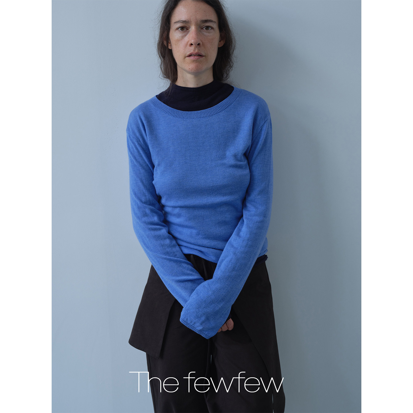 The fewfew一字船领轻盈软糯舒适亲肤轻薄合身叠搭内搭针织衫上衣