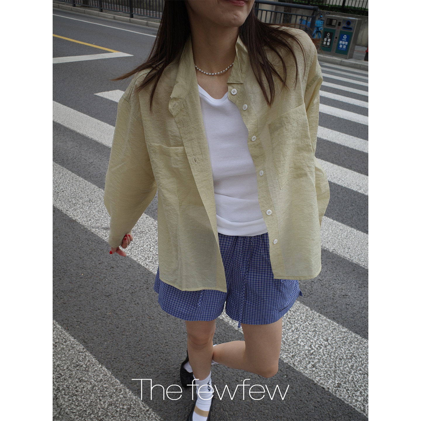 The fewfew 进口轻薄微透感面料褶皱肌理宽松立体剪裁衬衫上衣