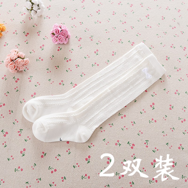 女童春夏半筒袜子棉袜长袜小童中统袜白色过膝袜长筒袜儿童中筒袜