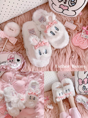 售完绝版EstherBunny艾丝乐小兔联名外穿厚底毛绒拖鞋日系厚底鞋