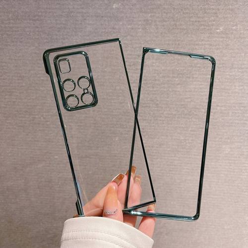 适用于华为Mate X2电镀边框matex2折叠屏手机壳mete新款mata透明保护套mx2典藏版超薄华为x3全包防摔外壳女X5