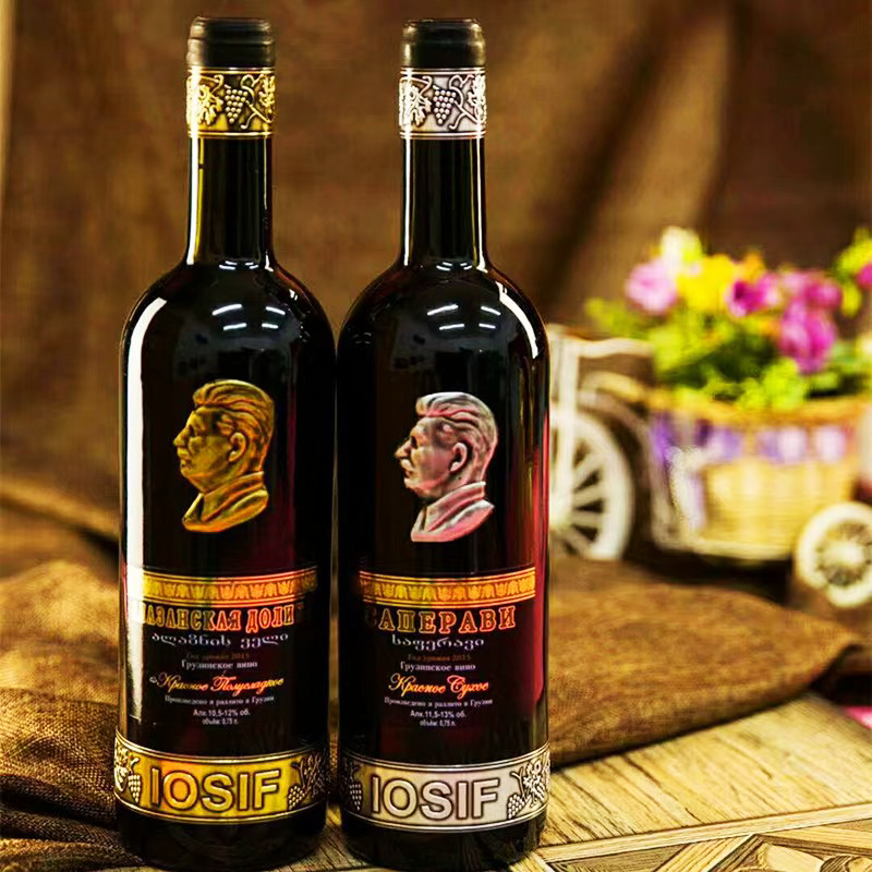 俄罗斯斯大林红酒原装进口格鲁吉亚红葡萄酒半甜干红正品高档礼盒