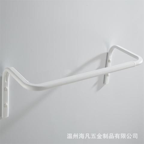 阳台单杆晾衣杆可伸缩壁挂晒衣杆加厚欧式加粗挂衣杆固定白色家用