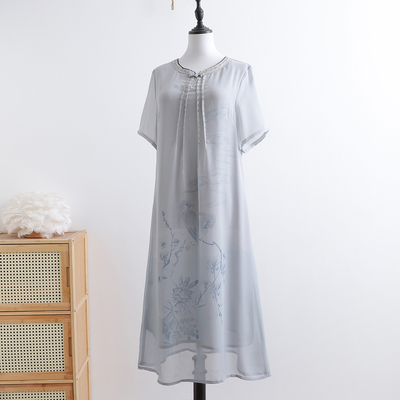 妈妈夏装国风连衣裙洋气新款