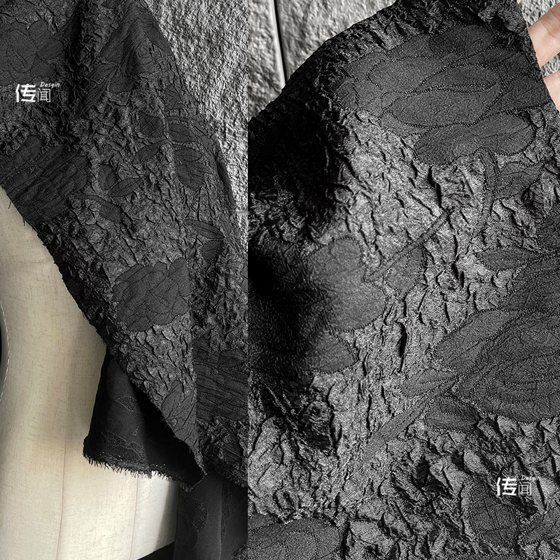 玫瑰大提花肌理立体布料创意面料