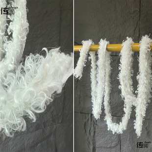 卷毛扭扭棒重工定制小香风花边手工DIY服装 白色 夹缝织带领口辅料