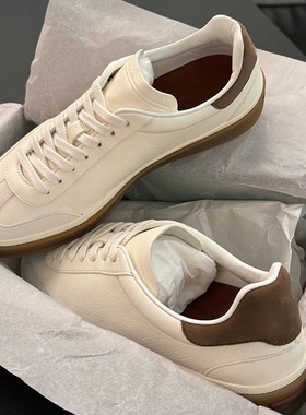 纯原意大利LP德训鞋麂皮乐福鞋女休闲运动板鞋拼色系带小白鞋男