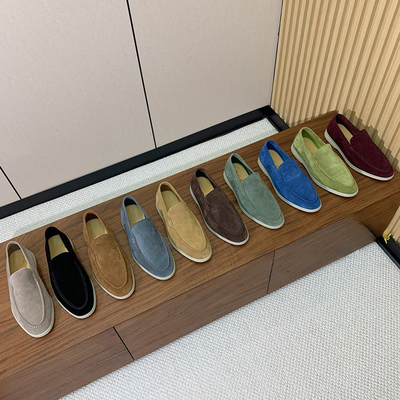 纯原意大利LP乐福鞋麂皮老钱风豆豆鞋男鞋真皮一脚蹬英伦风单鞋