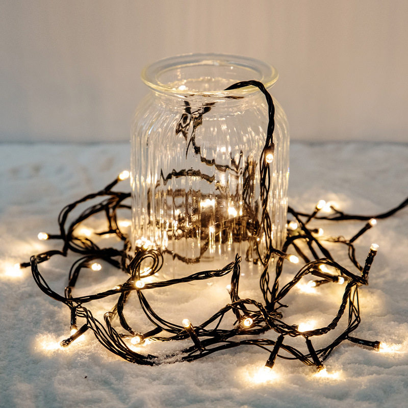 NUCHI亚马逊LED暖白光圣诞灯串满天星闪灯圣诞树户外灯串/带尾插