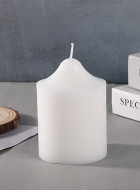 ins自制香薰蜡烛白色尖顶圆柱粗蜡烛 婚礼伴手礼家居摆件民宿摆件