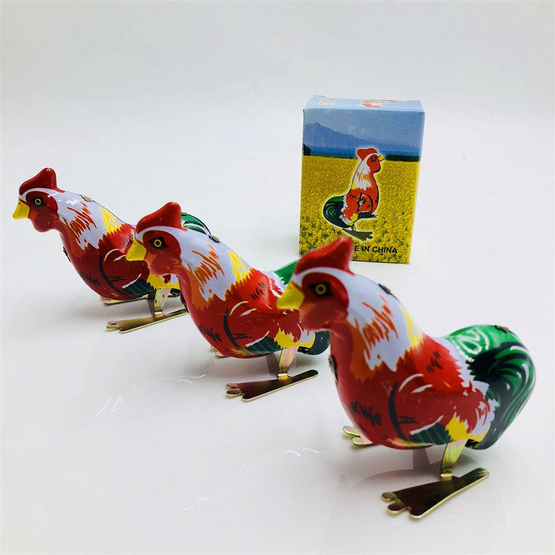 3号公鸡怀旧复古 铁皮条铁公鸡跳跳鸡 8090后铁皮经典玩具珍藏