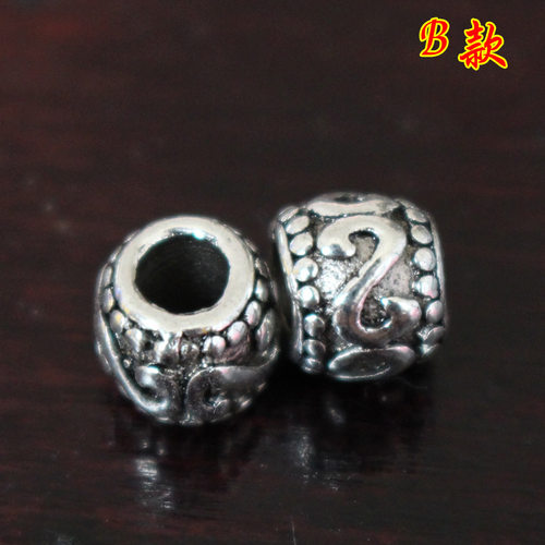 藏银圆珠diy饰品配件 藏银顶珠 古铜色隔珠 星月腰珠 对珠配件