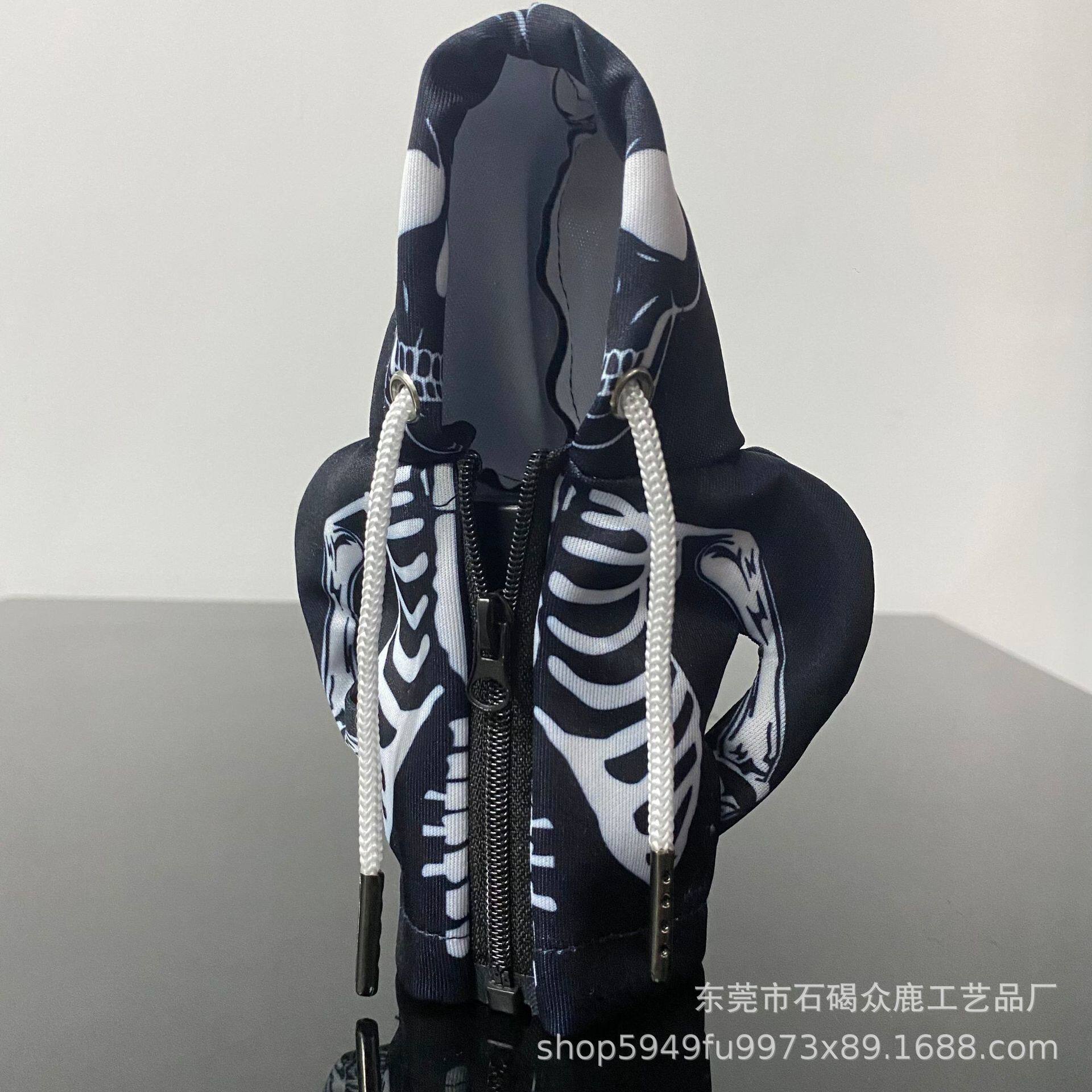 万圣节骷髅连帽衫带拉链款汽车档把套变速杆装饰创意卫衣连帽衫