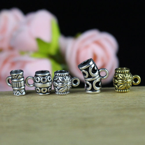 DIY藏银饰品配件 复古材料 藏银三通隔珠吊坠扣批发