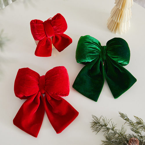 圣诞树装饰家用金丝绒蝴蝶结大挂件拍照氛围道具气氛植绒蝴蝶结