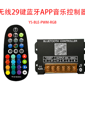 RGB灯带控制器led蓝牙rgb灯条七彩调光器rf29键黑色遥控器DC5-24V
