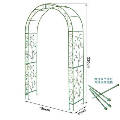 美式做旧庭院铁艺白色拱门花架户外露台花园鲜花月季植物爬藤架