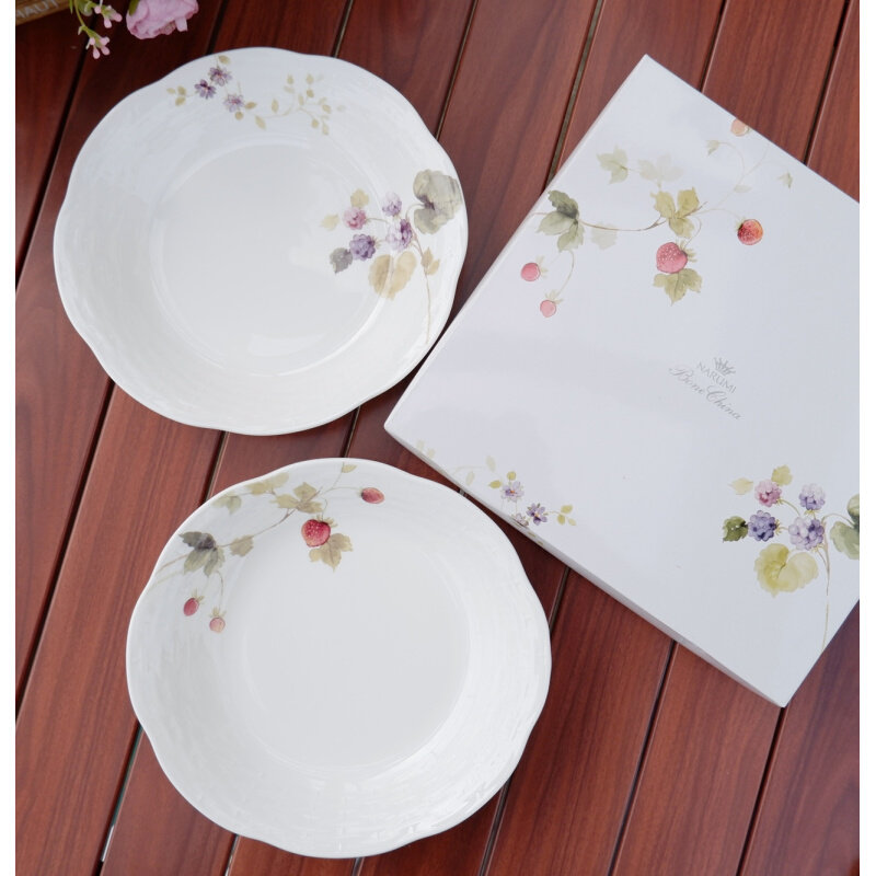 正品日本Narumi鸣海lucy's garden露西花园23cm骨瓷菜盘餐盘对盘