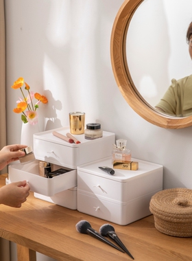 桌面收纳盒抽屉式办公室杂物书桌文件置物架化妆品面膜口红收纳箱