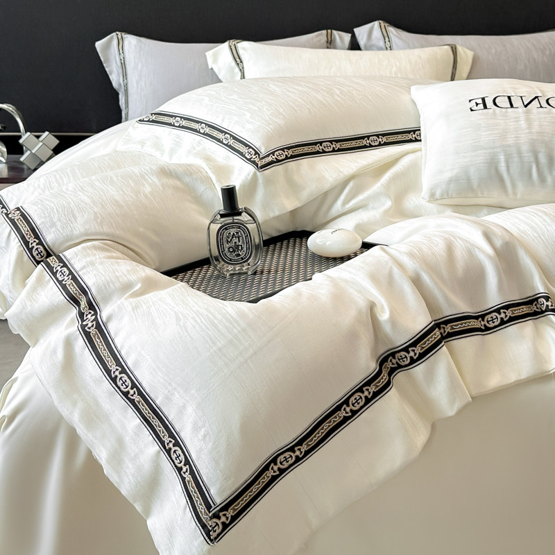 简约春夏水洗天丝四件套高级感双面冰丝床上用品真丝床单凉感床笠