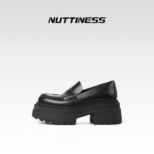 NUTTINESS狂野分子2026春厚底乐福鞋女真皮一脚蹬百搭时尚小皮鞋