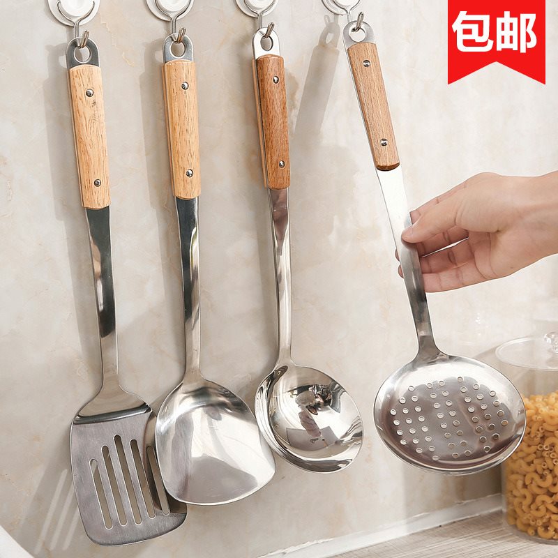 速发Kitche stle steul spatula, woode hadle,eho sehd