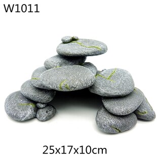 速发水族乌摆爬台乌龟躲避洞晒台树脂避艺品鹅卵石造景装饰龟件躲