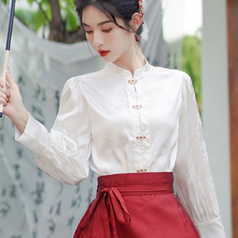 速发新衬式装马面中上衣长袖气质立领国风改良汉服汉元素裙衣秋