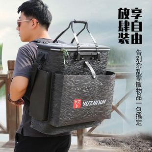 新品 鱼桶钓鱼双肩背包加厚鱼护桶一体成型钓鱼收纳渔具 鱼箱装 新款